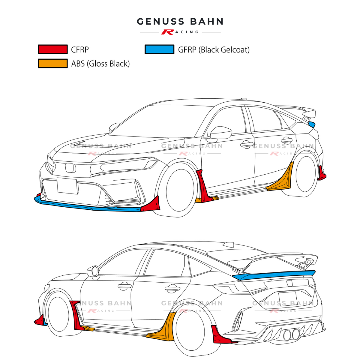 HKS Type-S Body Kit For Honda Civic Type R FL5 (2023+) (Without Rear Wing and Duck Tail), image 2 of 11