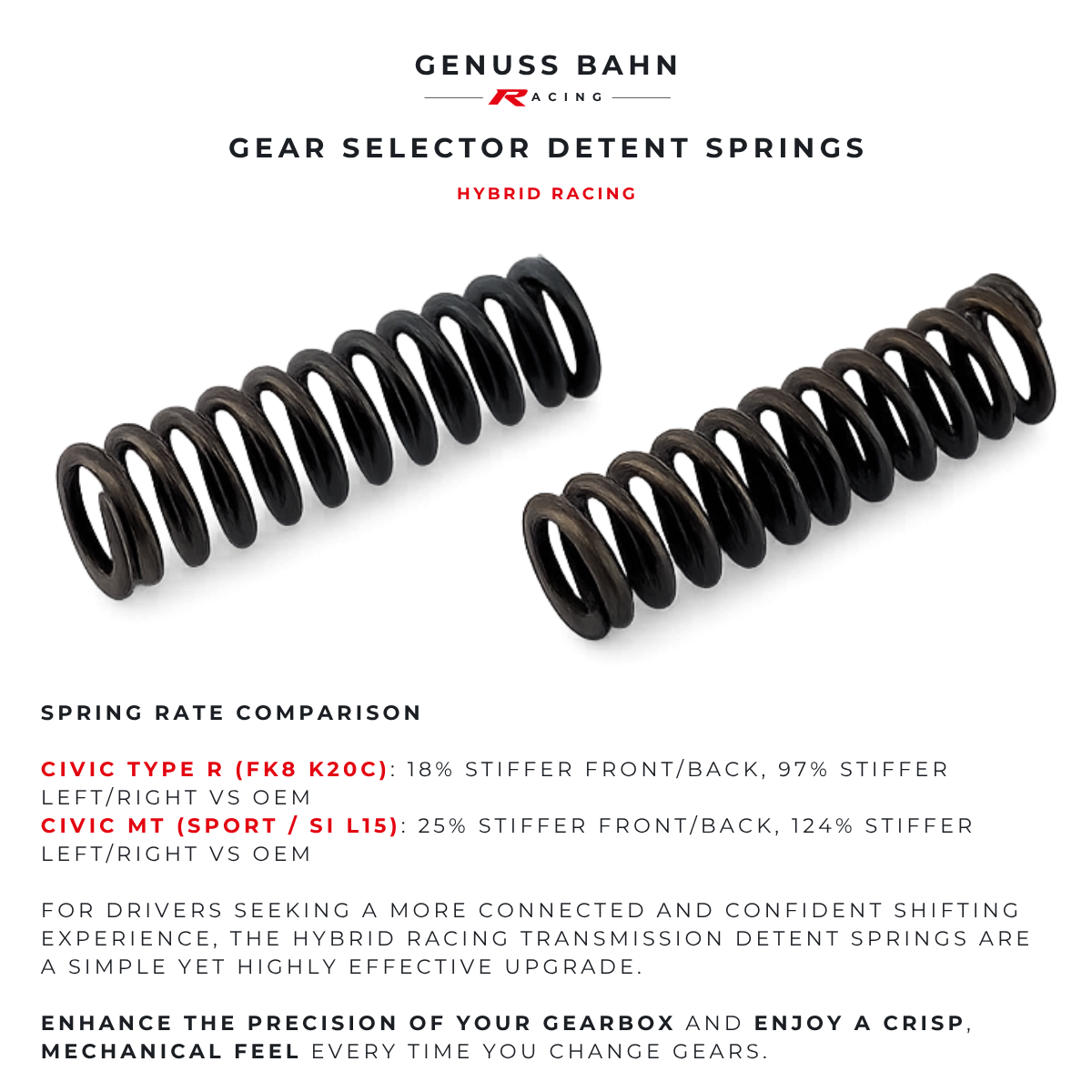 Hybrid Racing Transmission Detent Springs for B/D/F/H/K Series, image 2 of 4