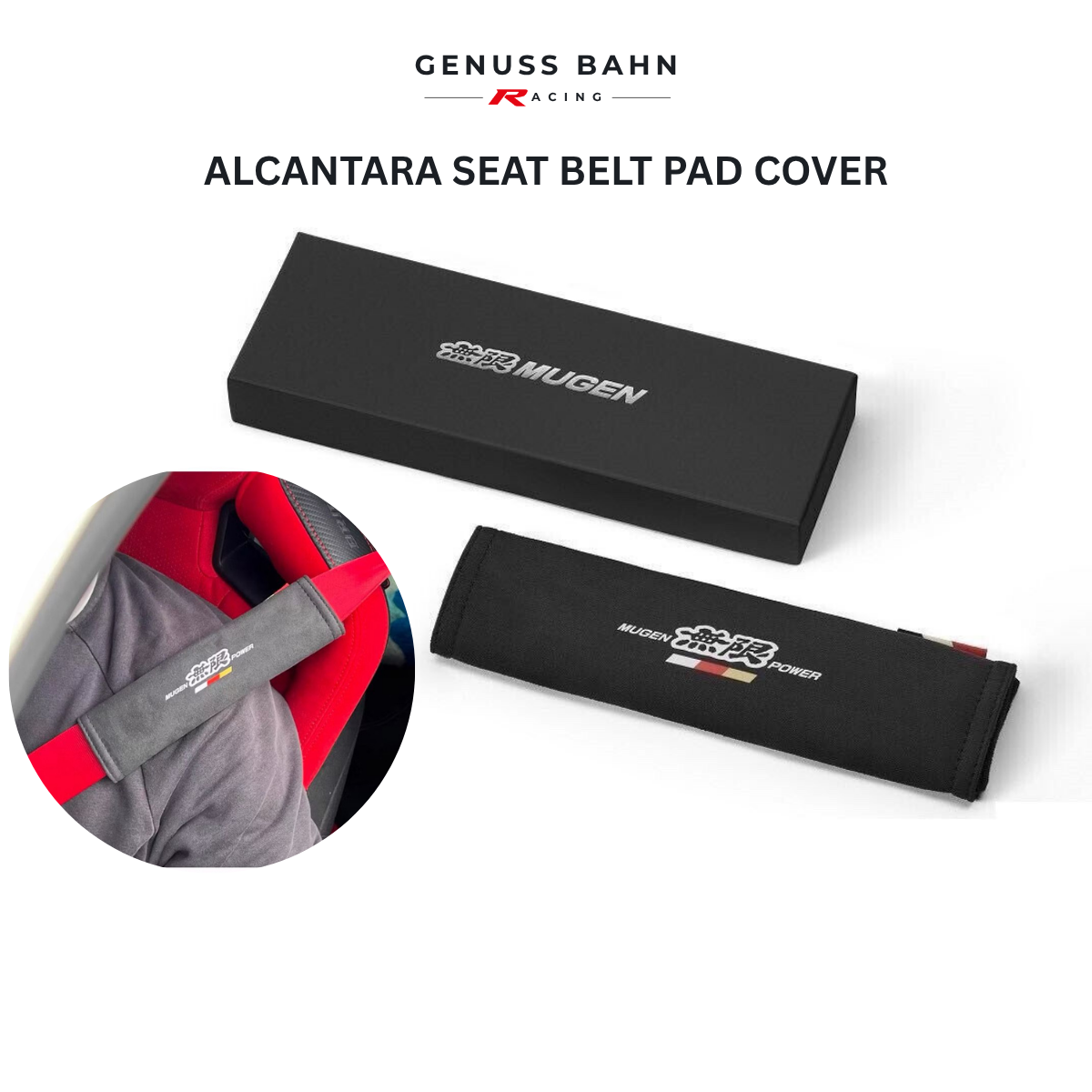 Mugen Alcantara Seat Belt Cover, image 1 of 2