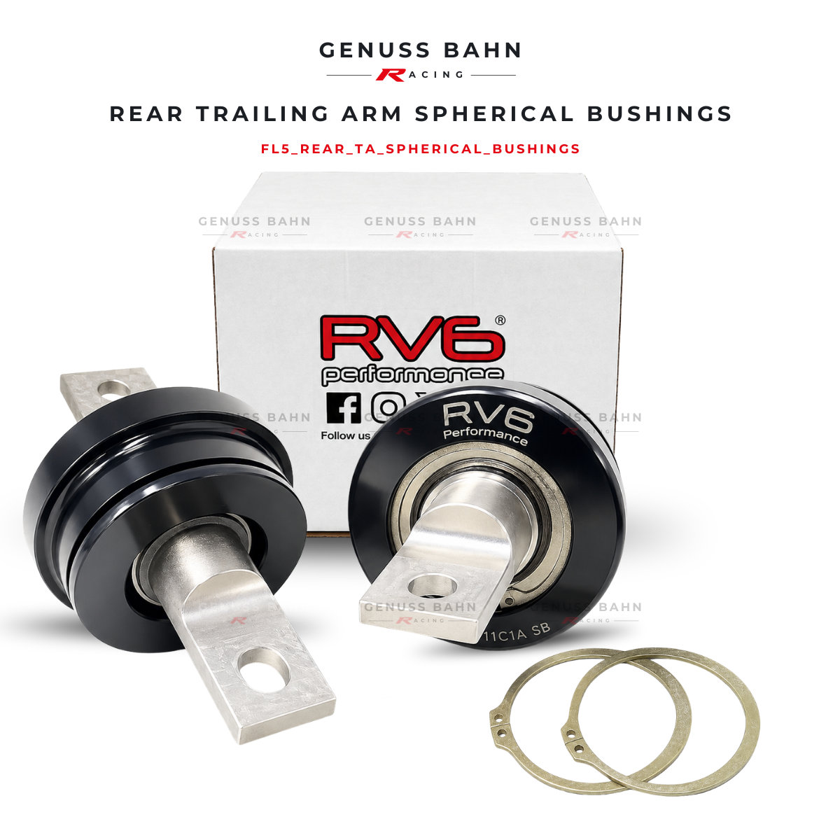 RV6 Performace Rear Trailing Arm Spherical Bushings For Honda Civic Type R FL5 (2023+), image 2 of 3