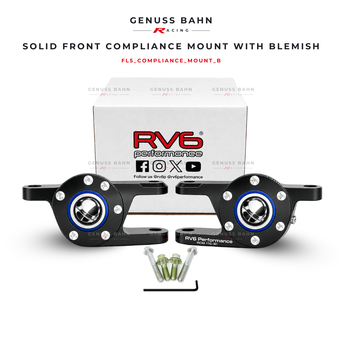 RV6 Performance Solid Front Compliance Mount With Blemish For Honda Civc Type R FL5 (2023+), image 2 of 3