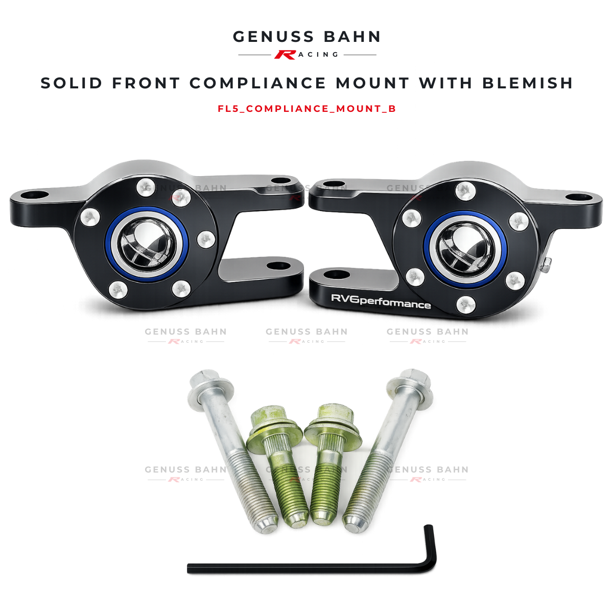 RV6 Performance Solid Front Compliance Mount With Blemish For Honda Civc Type R FL5 (2023+), image 1 of 3