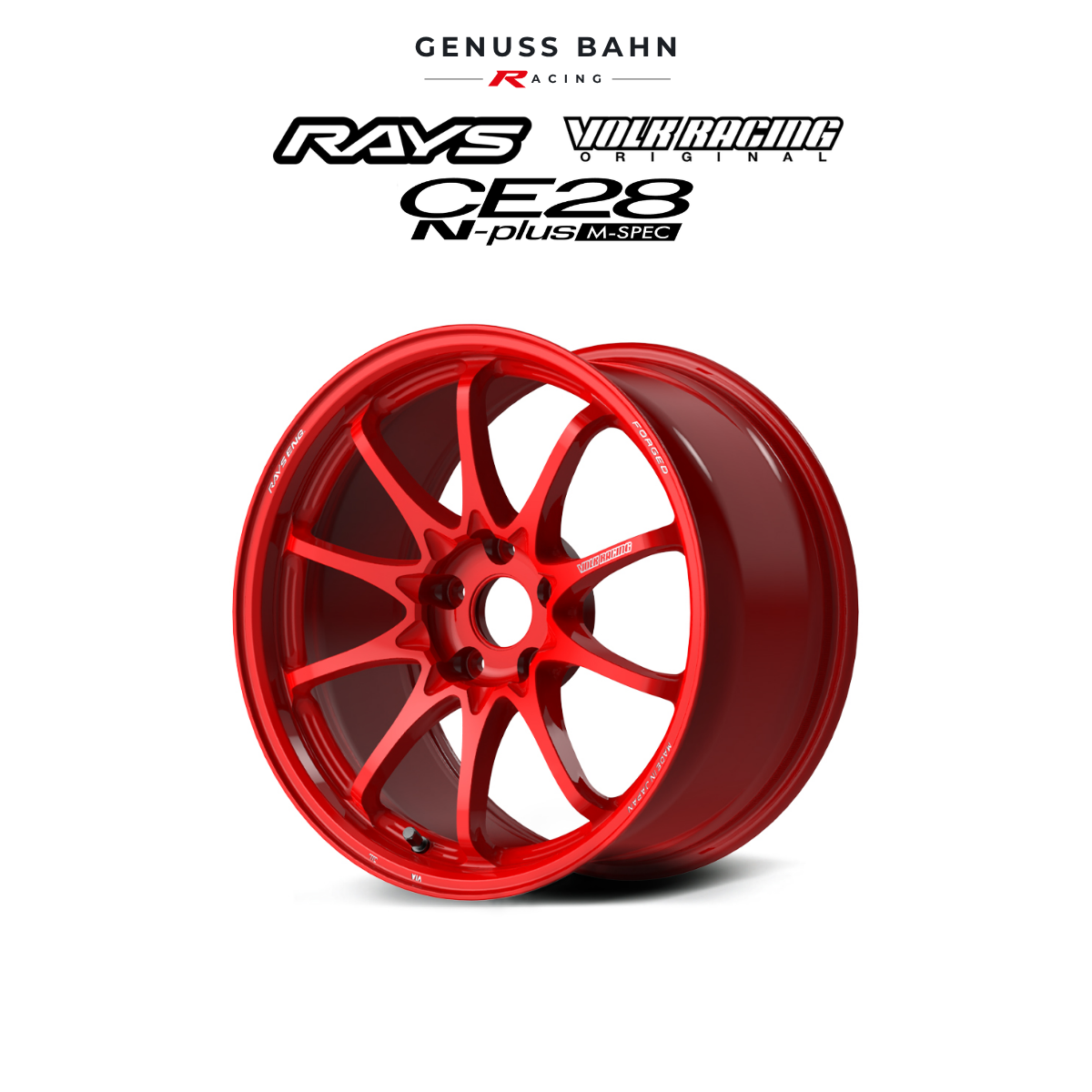 Rays Volk Racing CE28N-plus M-Spec (18" x 10J +40 5H/120) - Red (RE), image 2 of 5