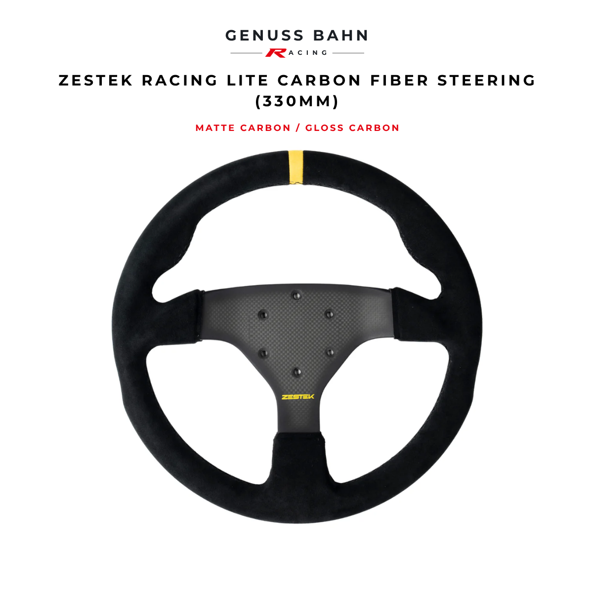Zestek Racing 330mm LITE Carbon Fiber Steering Wheel, image 1 of 4